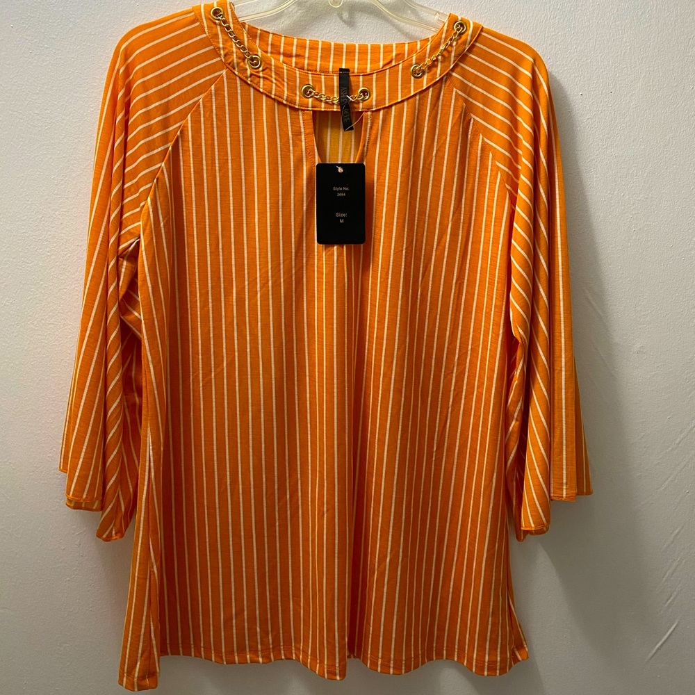 NEW Orange blouse with stripes